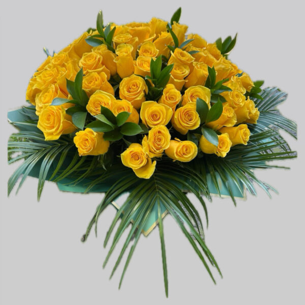 Buchet trandafiri galbeni - 55 fire