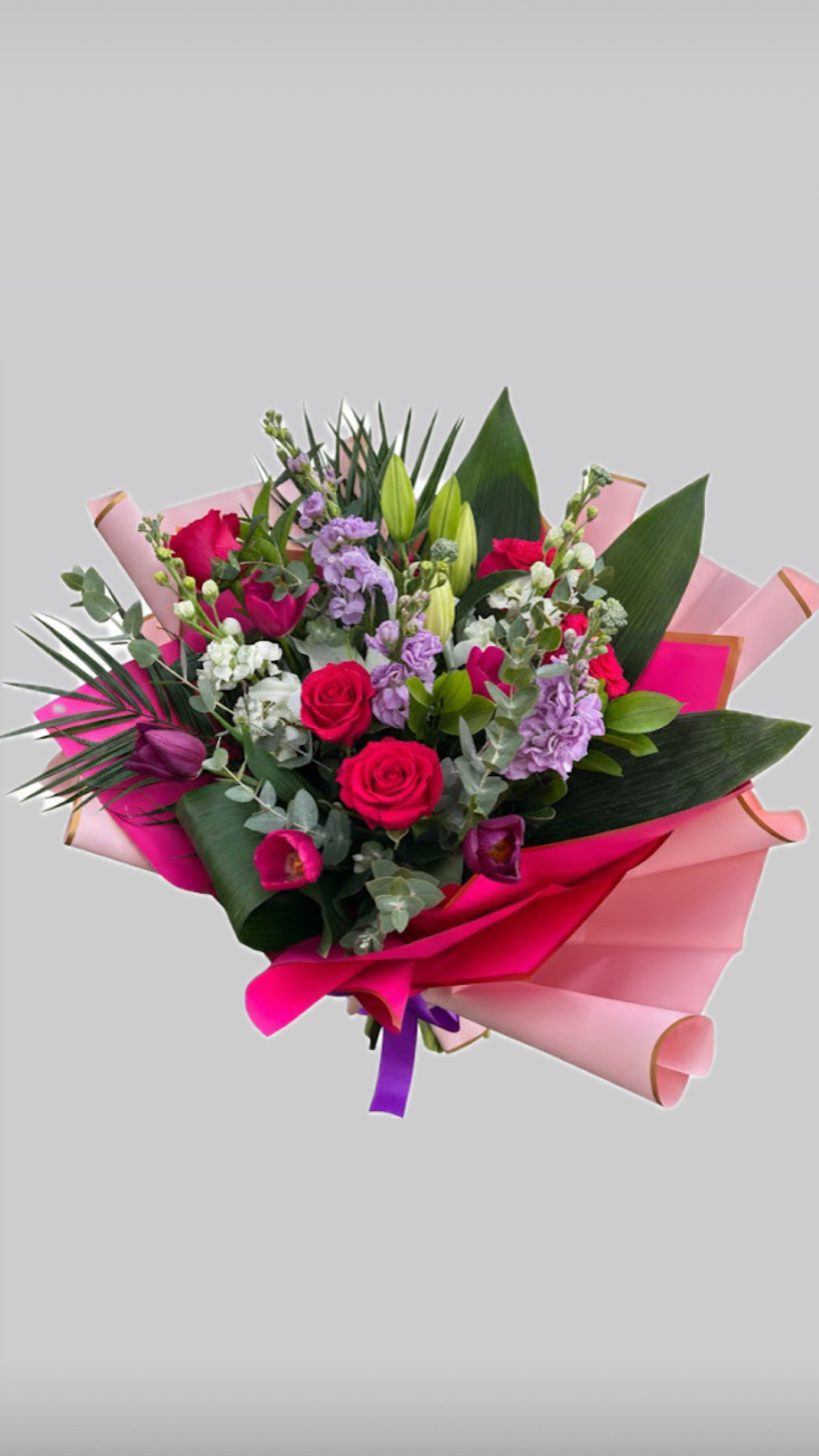 Buchet de flori mixt - Roz - imagine 2