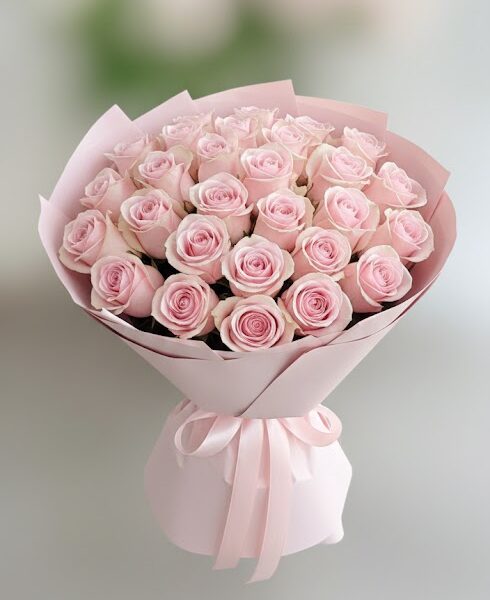 Buchet roz pal - trandafiri
