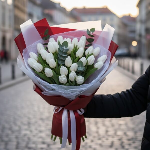 Buchet lalele - 31 fire albe